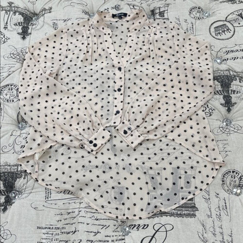 Madewell Sheer Blouse  Polka Dots